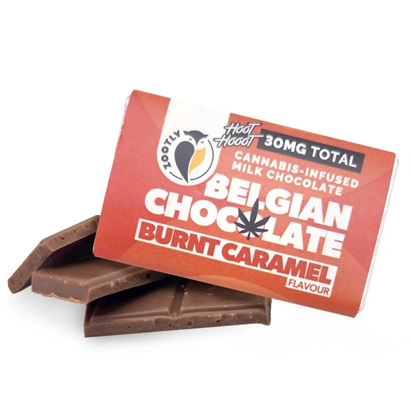 Hoot Hooot Belgian Mini Choc Burnt Caramel | 30 mg CBD Plus + - Krem Vape Studio