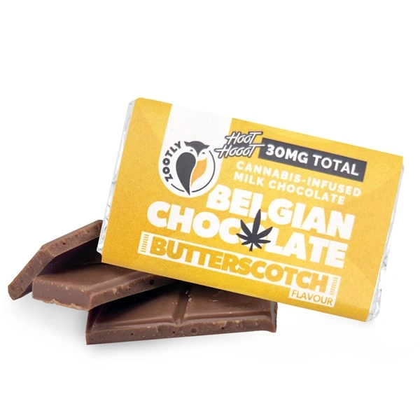 Hoot Hooot Belgian Mini Choc Butterscotch | 30 mg CBD Plus + - Krem Vape Studio