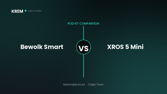Bewolk Smart Pod Kit vs Vaporesso XROS 5 Mini comparison — Krem Vape Studio