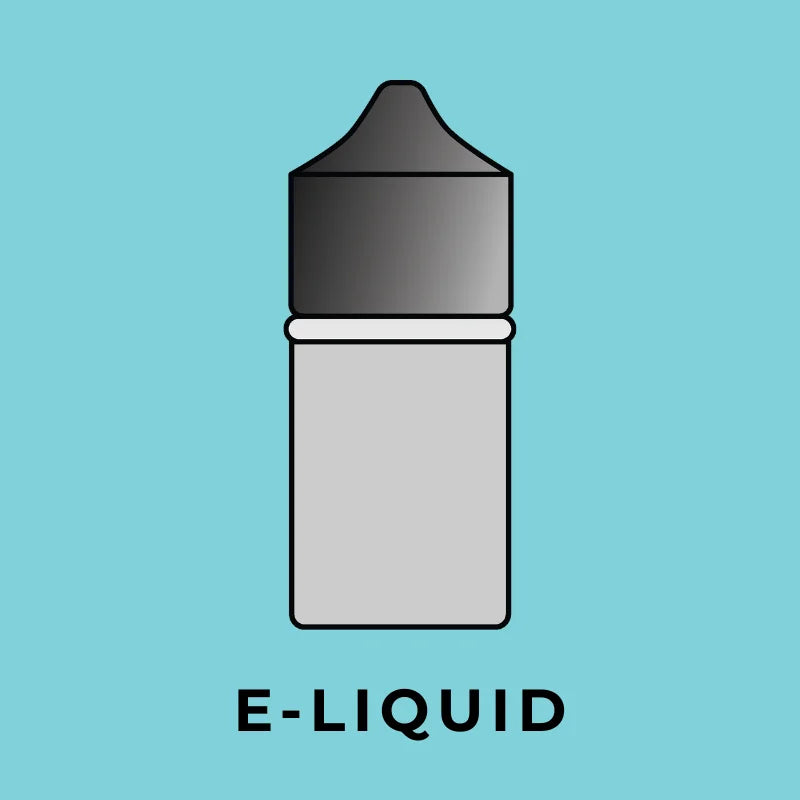 E-liquid bottles in assorted flavours for vape devices