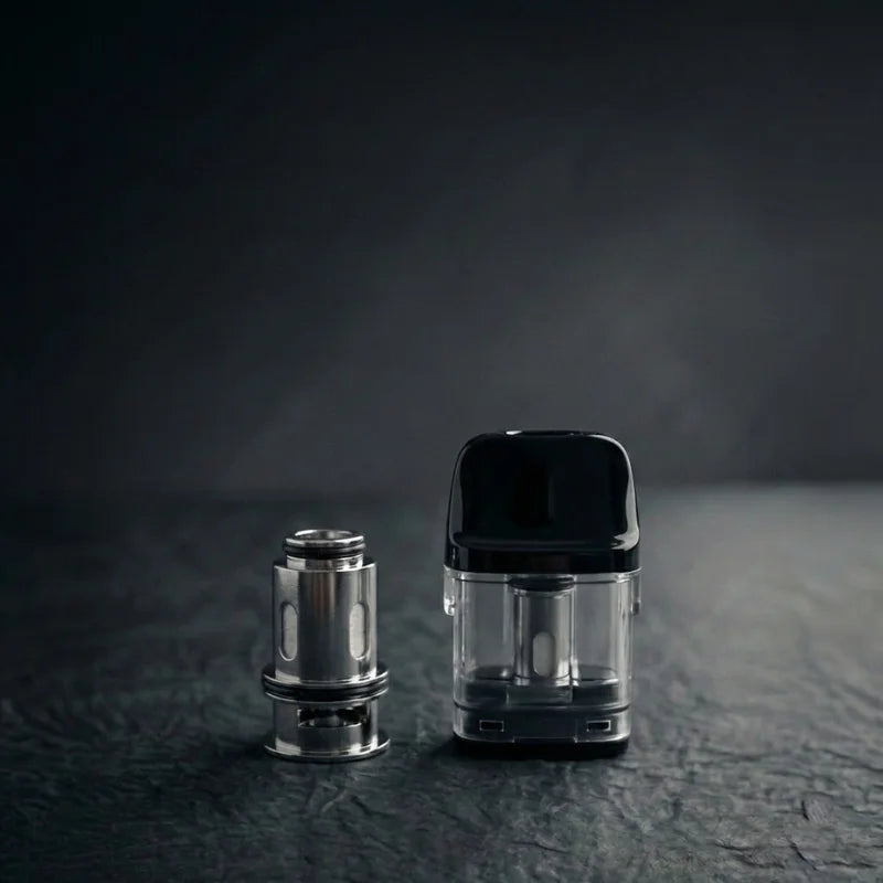 Fresh replacement vape coils and refillable pod cartridges.