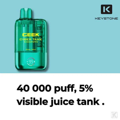 Geek Cyber Tank 40K Disposable 5% | South Africa | 40,000 Puffs Krem Vape Studio Geek Cyber Tank 40K Disposable 5% | South Africa | 40,000 Puffs Krem Vape Studio